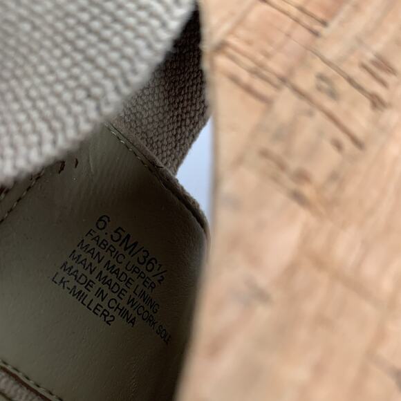 Lucky Brand Miller 2 Wedge Open Toe Cork Sandals Size 6.5 M Womens Cream Beige - Picture 9 of 9